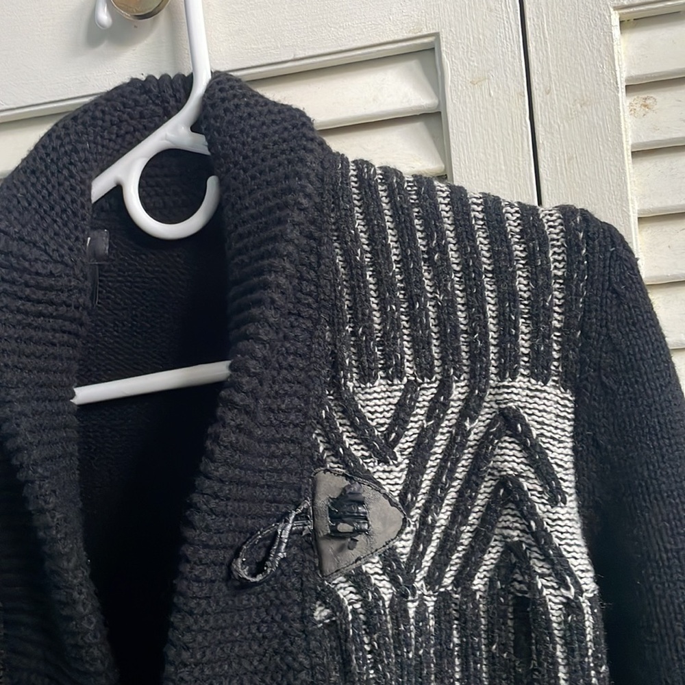 H&M Cardigan, Patterned, Men’s, Black, Medium - image 2